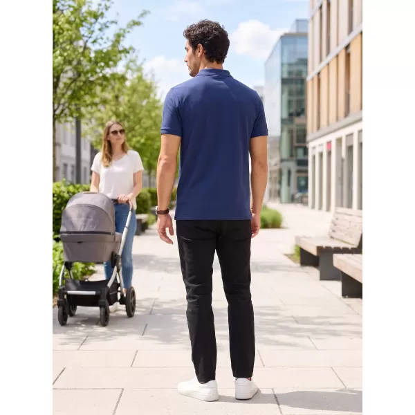  Tricou pentru bărbați cu guler ALTISPORT ALM013203 ALBASTRU MIEZUL NOPȚII 