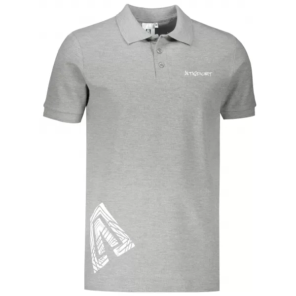  Tricou pentru bărbați cu guler ALTISPORT ALM013203 EVIDENȚIERI GRI ÎNCHIS 