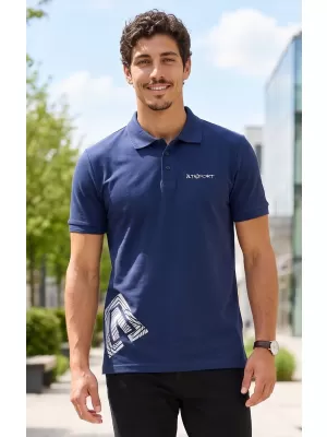 Tricou pentru bărbați cu guler ALTISPORT ALM013203 ALBASTRU MIEZUL NOPȚII