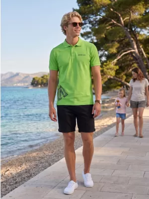 Tricou pentru bărbați cu guler ALTISPORT ALM013203 MĂR VERDE