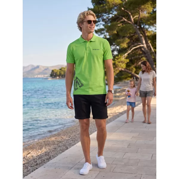  Tricou pentru bărbați cu guler ALTISPORT ALM013203 MĂR VERDE 