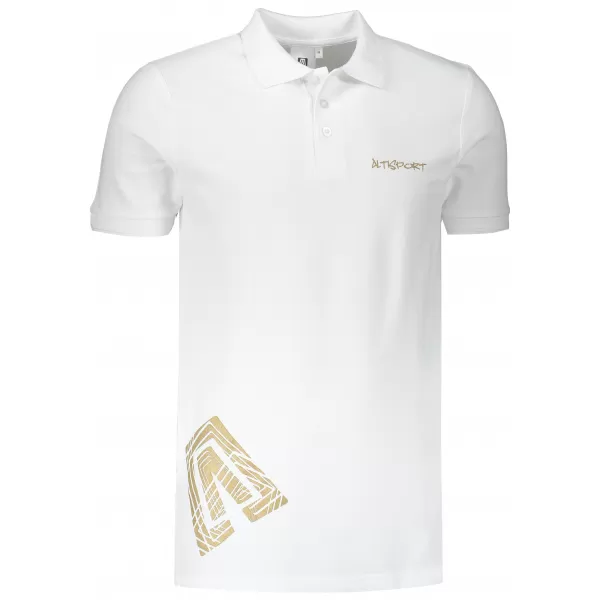  Tricou pentru bărbați cu guler ALTISPORT ALM013203 ALB 
