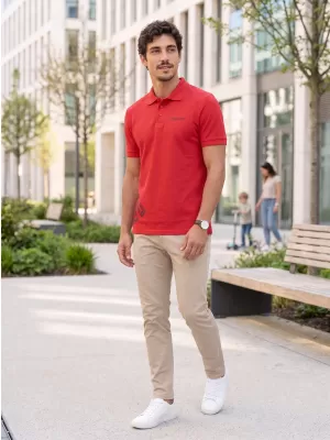 Tricou pentru bărbați cu guler ALTISPORT ALM013203 ROȘU