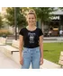 Tricou pentru femei ALTISPORT ALW049122 NEGRU SI ARGINTIU