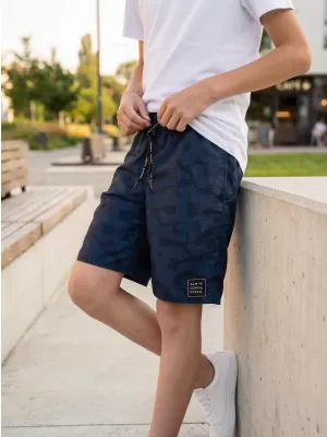 Pantaloni scurți de băieți SAM 73 FELIX BS 532 ALBASTRU ÎNCHIS