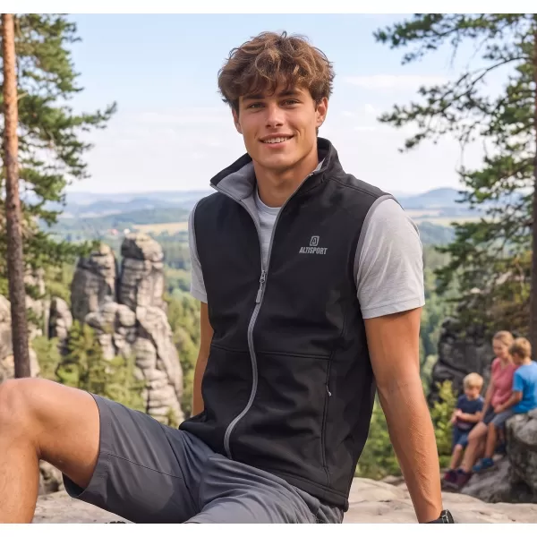  Vestă softshell pentru bărbați ALTISPORT ALM006517 NEGRU 