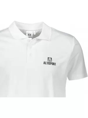 Tricou funcțional pentru bărbați cu guler ALTISPORT ALM006217 ALB