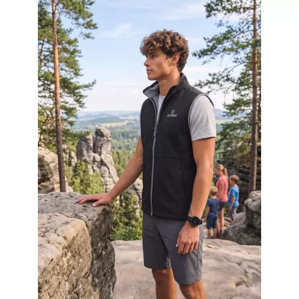  Vestă softshell pentru bărbați ALTISPORT ALM006517 NEGRU 