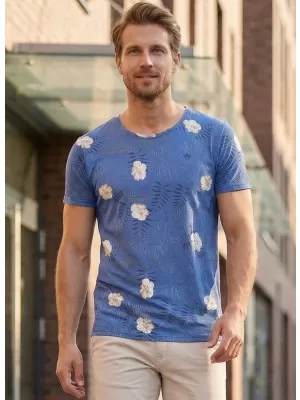 Tricou pentru bărbați KIXMI LARRY ALBASTRU