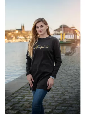 Hanorac prelungit dama ALTISPORT CEINA LSWT307 NEGRU