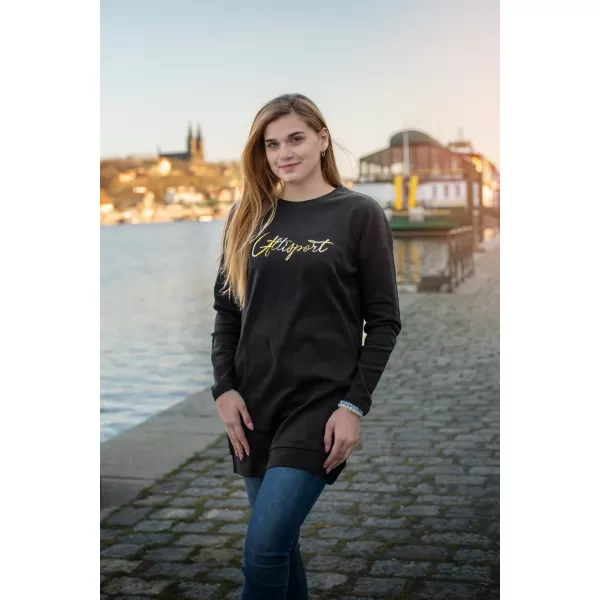  Hanorac prelungit dama ALTISPORT CEINA LSWT307 NEGRU 