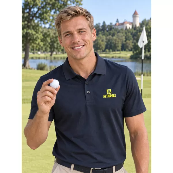  Tricou funcțional pentru bărbați cu guler ALTISPORT ALM006217 ALBASTRU MARIN 