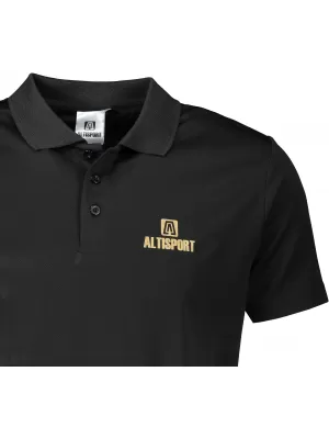 Tricou funcțional pentru bărbați cu guler ALTISPORT ALM006217 NEGRU ȘI AURIU