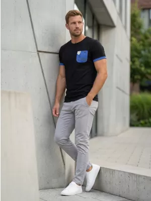 Tricou pentru bărbați KIXMI LARKIN NEGRU