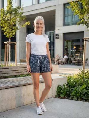 Pantaloni scurți de damă ALTISPORT BARBA LPAT512 ALBASTRU INCHIS