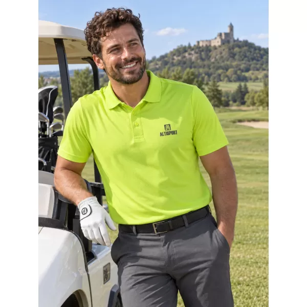  Tricou funcțional pentru bărbați cu guler ALTISPORT ALM006217 LĂMÂIE VERDE 