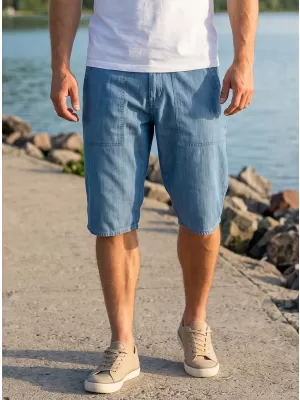 Pantaloni scurţi SAM 73 GRIFF MS 736 DENIM LUMINOS