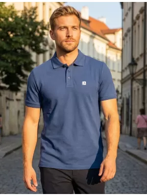 Pánské triko s límečkem ALTISPORT CARRYOVER ALM065203 PŮLNOČNÍ MODRÁ