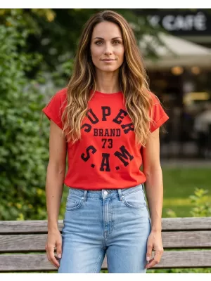 Tricou pentru femei cu mâneci scurte SAM 73 ROBYN WT 814 ROŞU