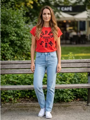Tricou pentru femei cu mâneci scurte SAM 73 ROBYN WT 814 ROŞU