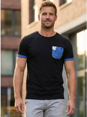 Tricou pentru bărbați KIXMI LARKIN NEGRU