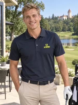 Tricou funcțional pentru bărbați cu guler ALTISPORT ALM006217 ALBASTRU MARIN