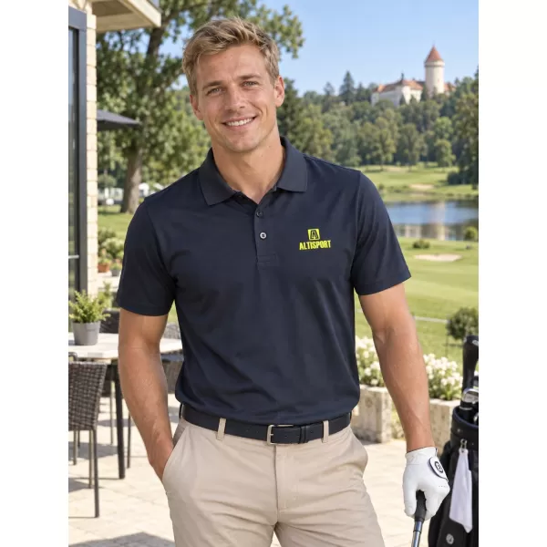  Tricou funcțional pentru bărbați cu guler ALTISPORT ALM006217 ALBASTRU MARIN 