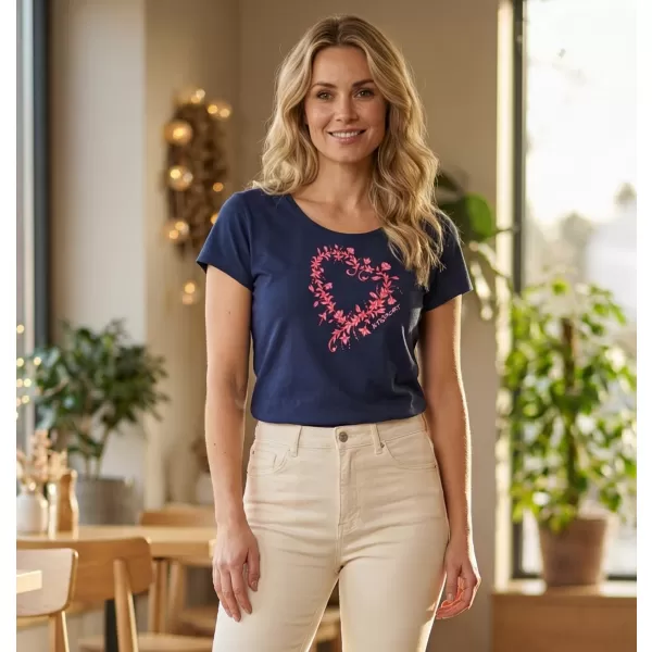  Tricou pentru femei ALTISPORT ALW058122 ALBASTRU MIEZ DE NOAPTE/ROZ 