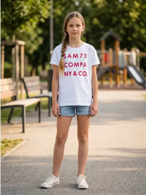 Tricou de fată cu mâneci scurte SAM 73 MELANIE GT 551 ALB