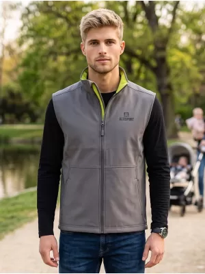Vestă softshell pentru bărbați ALTISPORT ALM006517 GRI OȚEL