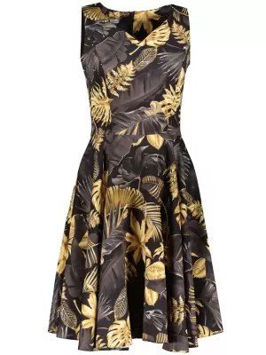Rochie NUMOCO A114-13 NEGRU -GOLD