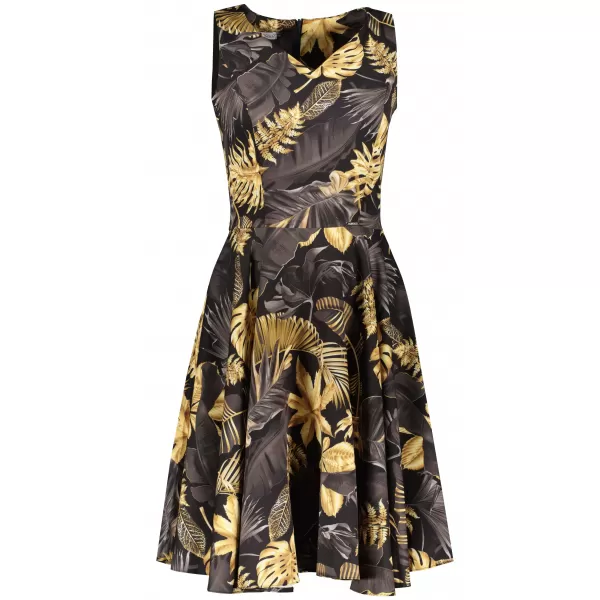  Rochie NUMOCO A114-13 NEGRU -GOLD 