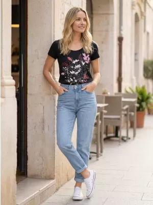 Tricou pentru femei ALTISPORT DEJA LTST780 NEGRU