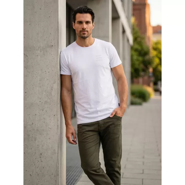  Tricou pentru bărbați cu mâneci scurte SAM 73 TOBIAS MT 776 ALB 