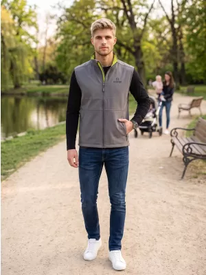 Vestă softshell pentru bărbați ALTISPORT ALM006517 GRI OȚEL