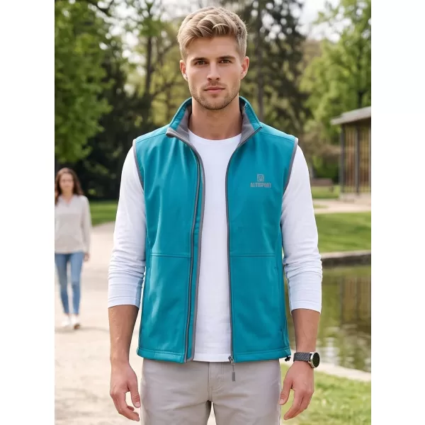 Vestă softshell pentru bărbați ALTISPORT ALM006517 TURCOAZ ÎNCHIS 