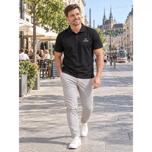  Tricou funcțional pentru bărbați cu guler ALTISPORT ALM006217 NEGRU 