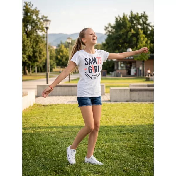  Tricou de fată cu mâneci scurte SAM 73 KYLIE GT 549 ALB 