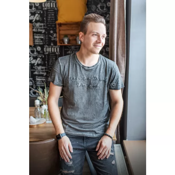  Tricou pentru bărbați KIXMI LINBERG GRI INCHIS 