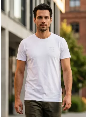 Tricou pentru bărbați cu mâneci scurte SAM 73 TOBIAS MT 776 ALB