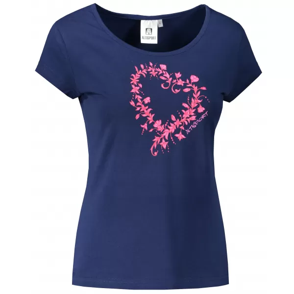  Tricou pentru femei ALTISPORT ALW058122 ALBASTRU MIEZ DE NOAPTE/ROZ 