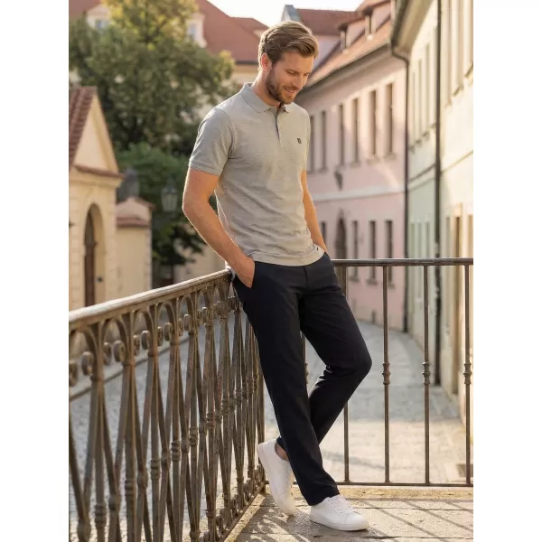  Pánské triko s límečkem ALTISPORT CARRYOVER ALM065203 TMAVĚ ŠEDÝ MELÍR 