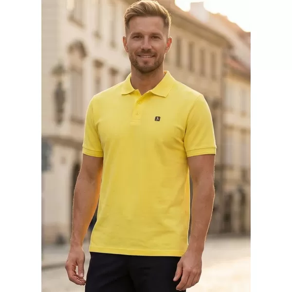  Pánské triko s límečkem ALTISPORT CARRYOVER ALM065203 CITRÓNOVÁ 