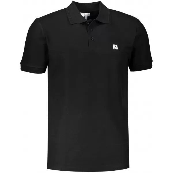  Pánské triko s límečkem ALTISPORT CARRYOVER ALM065203 ČERNOBÍLÁ 