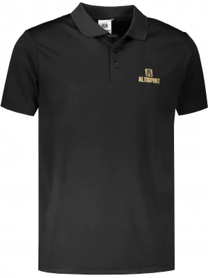 Tricou funcțional pentru bărbați cu guler ALTISPORT ALM006217 NEGRU ȘI AURIU