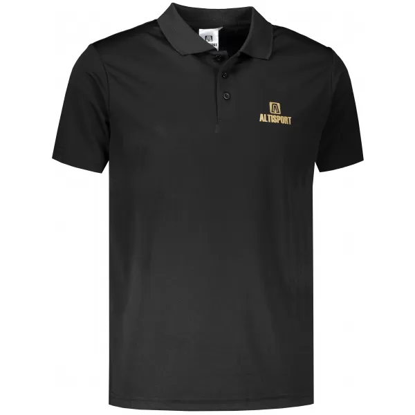  Tricou funcțional pentru bărbați cu guler ALTISPORT ALM006217 NEGRU ȘI AURIU 