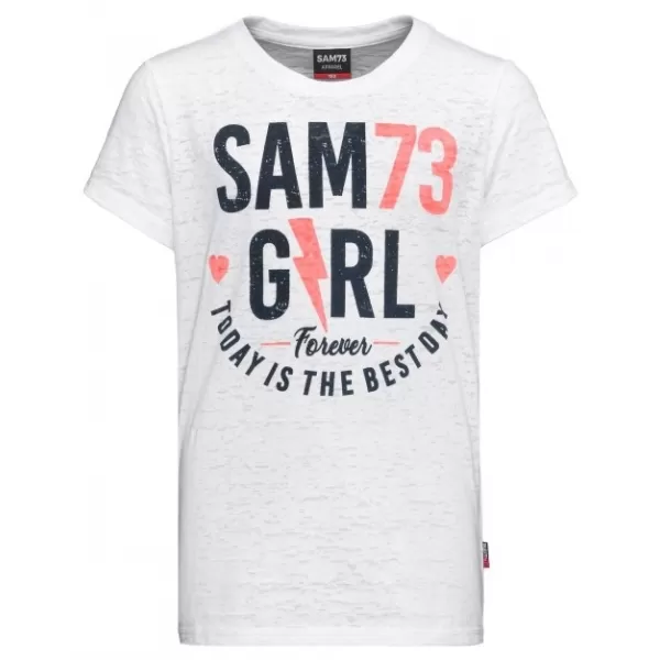  Tricou de fată cu mâneci scurte SAM 73 KYLIE GT 549 ALB 