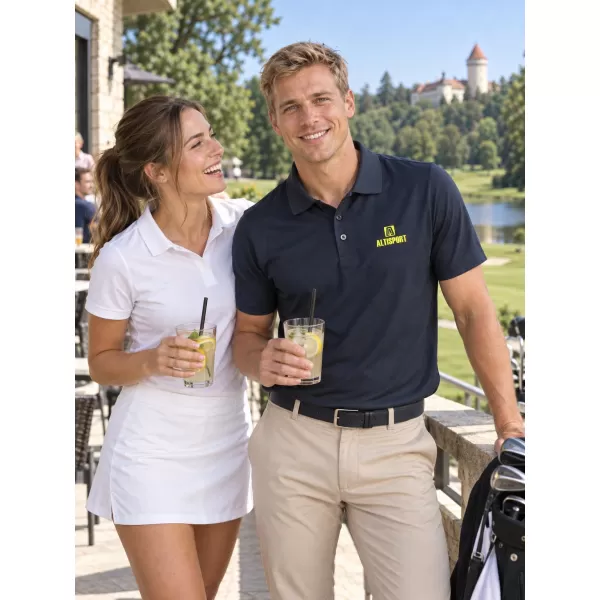  Tricou funcțional pentru bărbați cu guler ALTISPORT ALM006217 ALBASTRU MARIN 
