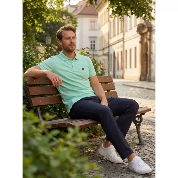  Pánské triko s límečkem ALTISPORT CARRYOVER ALM065203 MÁTOVÁ 