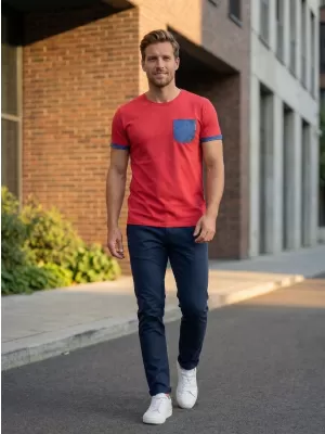 Tricou pentru bărbați KIXMI LARKIN ROȘU